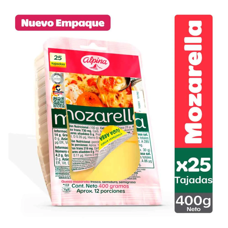Queso Alpina Mozzarella 400 Gr