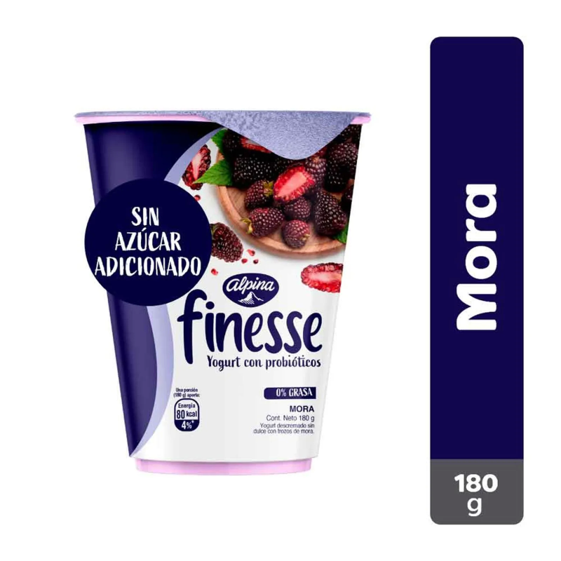 Yogurt Finesse Mora Vaso 180 Ml
