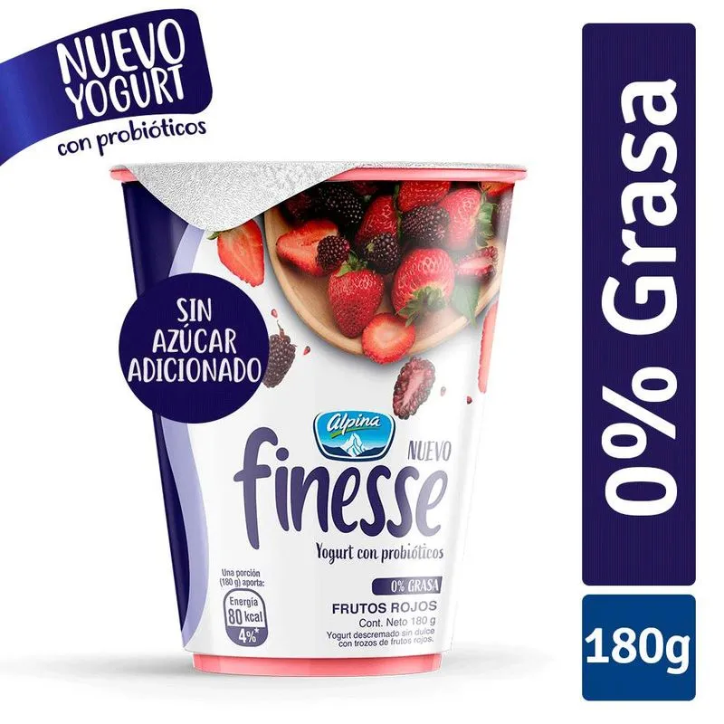 Yogurt Finesse Frutos Rojos 180 Ml