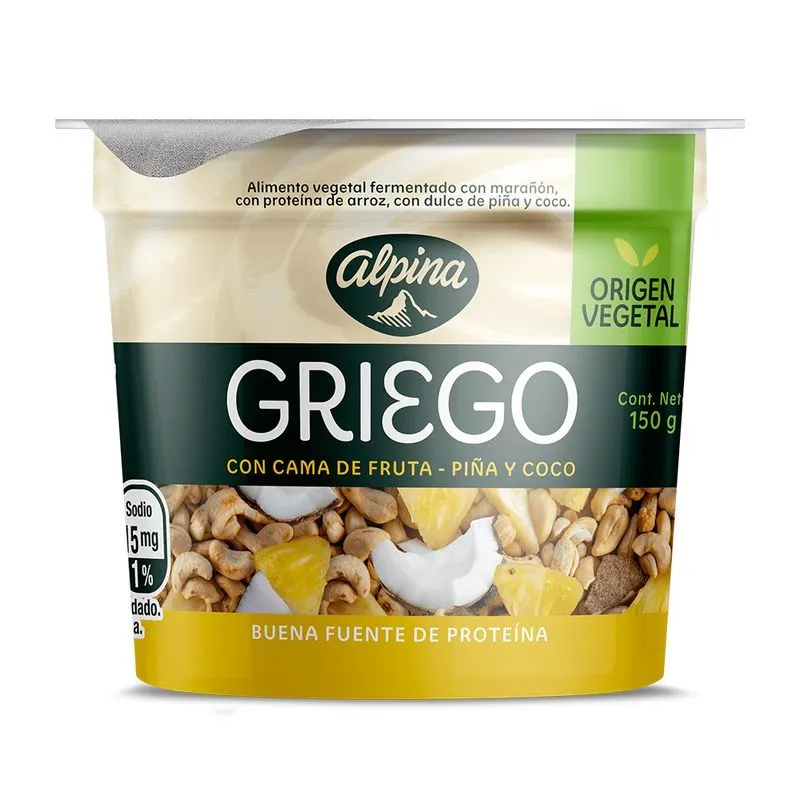 Yogurt Griego Vegetal Pina Coco 150g