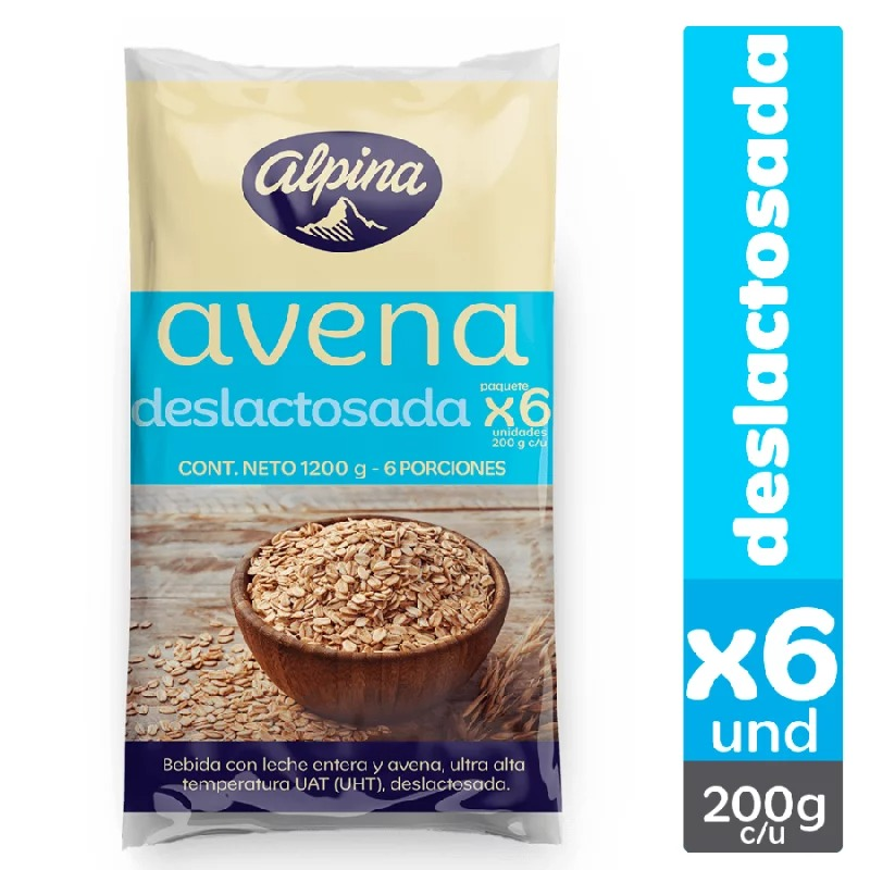 Avena Alpina 6undx200g Deslactosada Bol