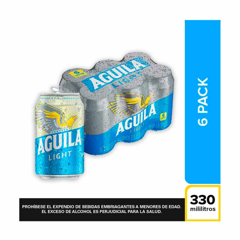 Cerveza Aguila Light Lata 330 Ml X 6 Und