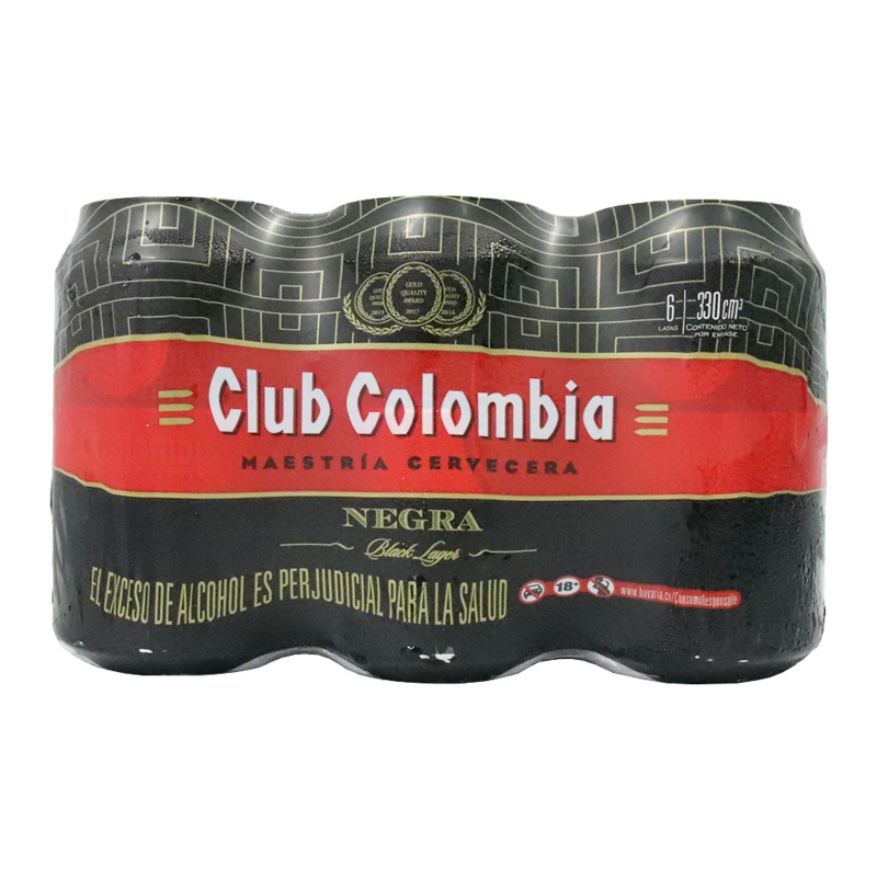 Cerveza Club Colombia Negra Lata 330 Ml X 6 Und