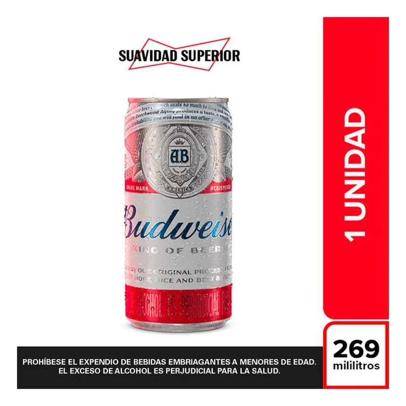 Cerveza Budweiser Lata 269 Ml