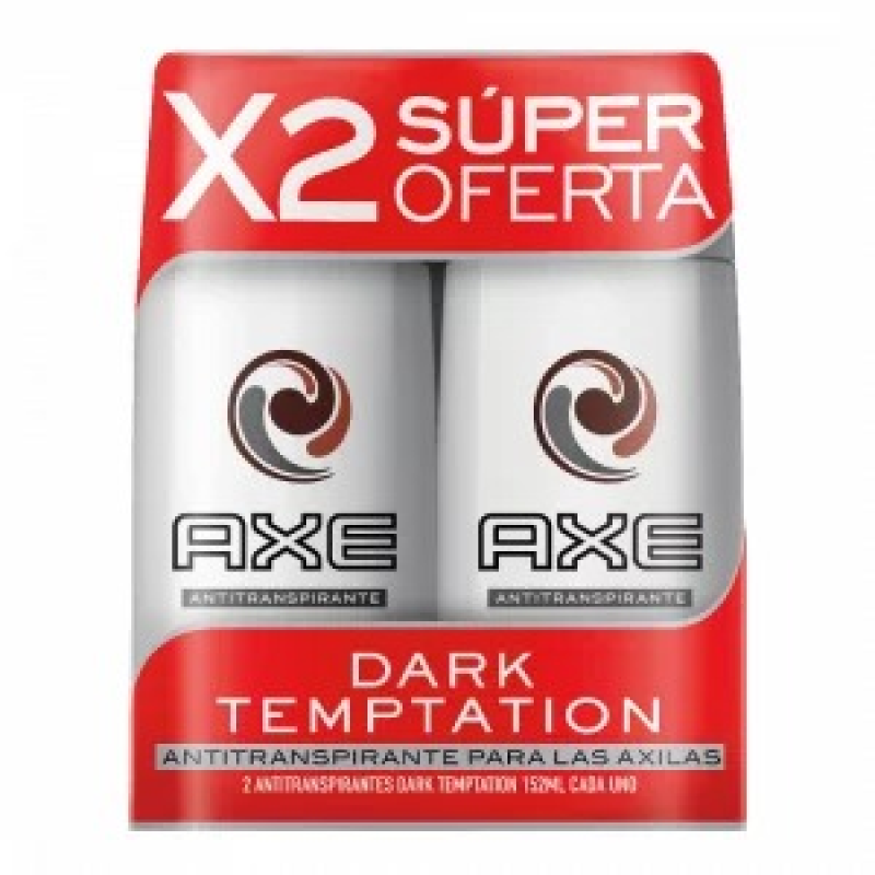 Desodorante Axe X 152ml X 2unidad Aersol Dark Temptation