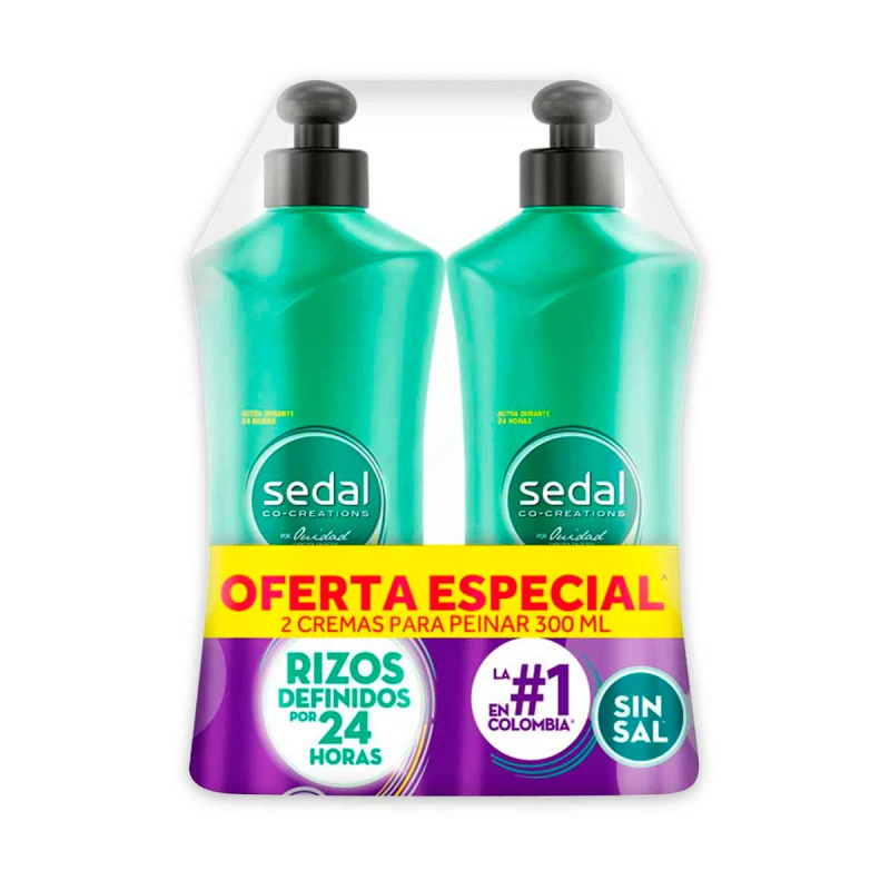 Crema De Peinar Sedal Rizos 2 Und 300 Ml