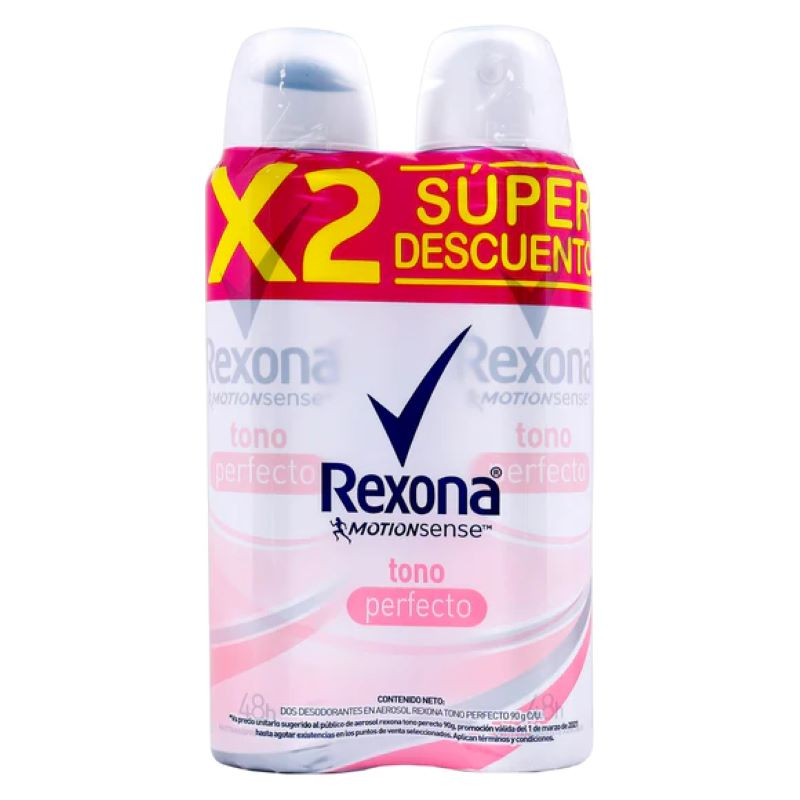 Desodorante Rexona Aerosol Tono Perfecto 2 Und 150 Ml
