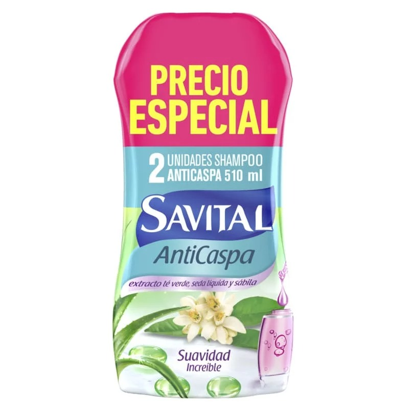 Sh Savital Anticaspa Te Y Seda 2x510ml