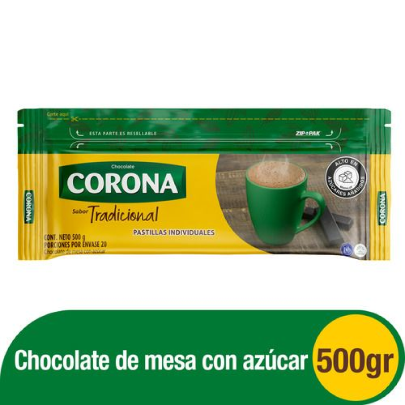 Chocolate Corona Tradicional Resellable 500 Gr
