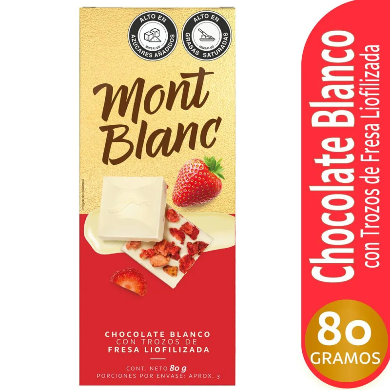 Chocolatina Montblanc Fres Blanc 80g