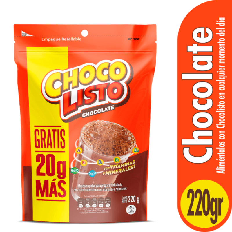 Bebida Instantanea Chocolisto 220 Gr