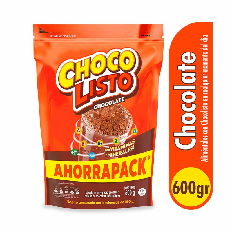 Bebida Instantanea Chocolisto 600 Gr