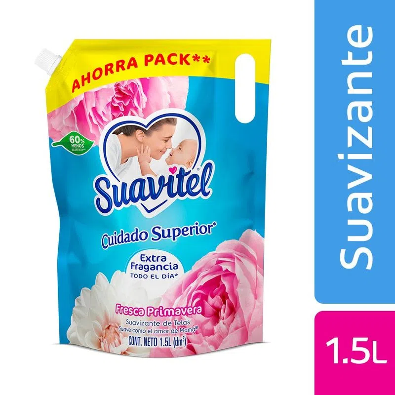 Suavizante Suavitel Cuidado Superior Fresca Primavera 1500 Ml