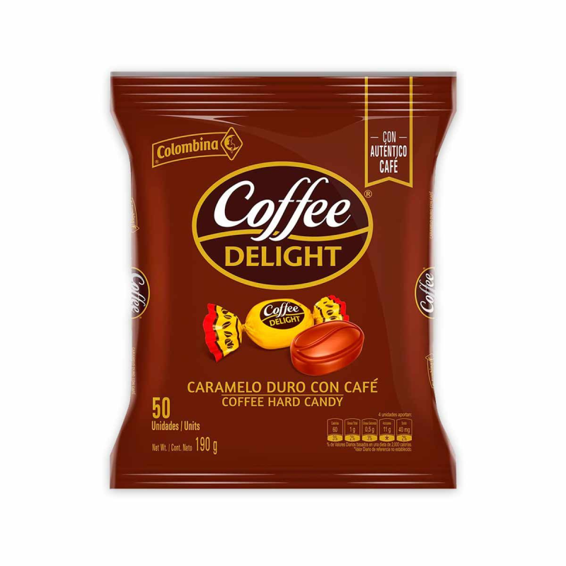 Dulce Colombina Coffee Delight Duro 50 Und 190 Gr