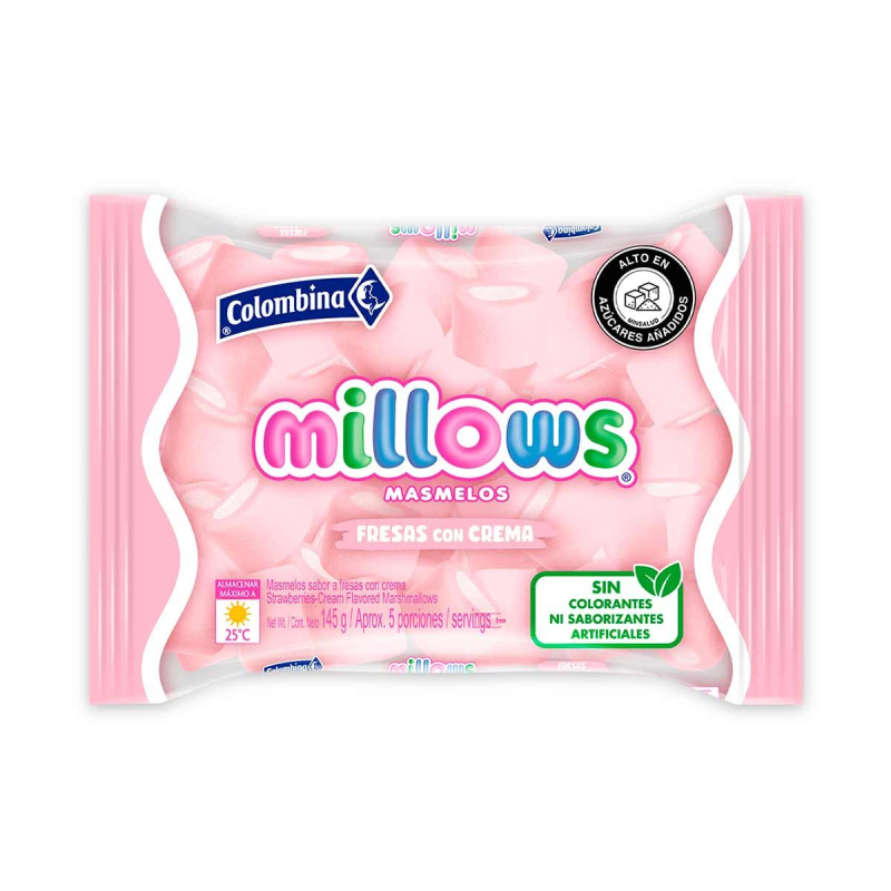 Masmelos Millows Con Crema 145 Gr