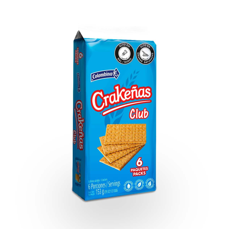 Galletas Colombina Crakenas Individual 6 Paquetes 153 Gr