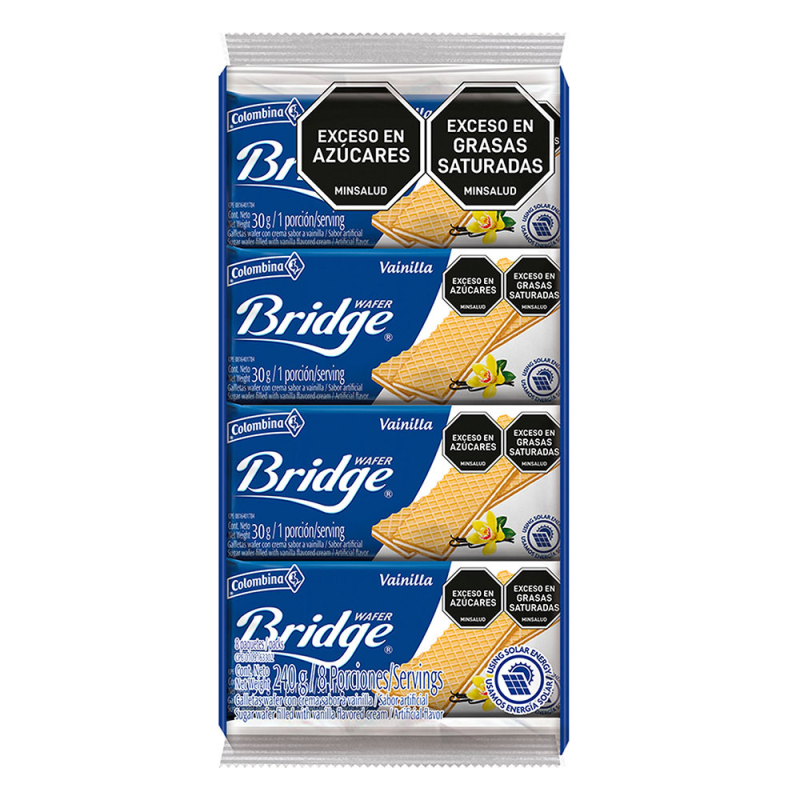 Galletas Bridge Vainilla 8 Und 30 Gr