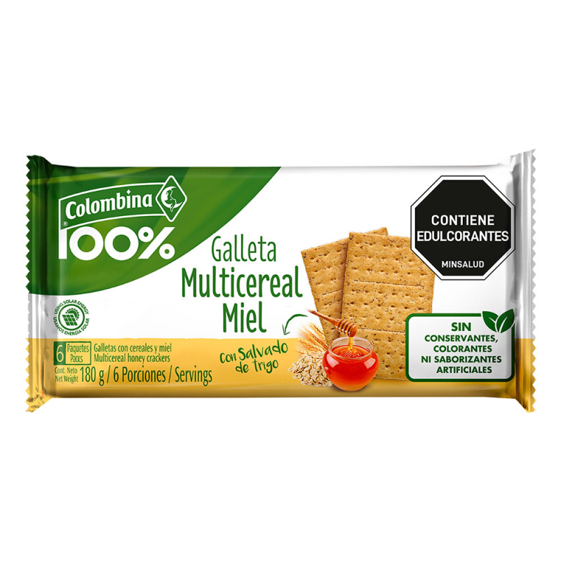 Galletas Colombina Crakenas Fibra Miel 6 Und 30 Gr