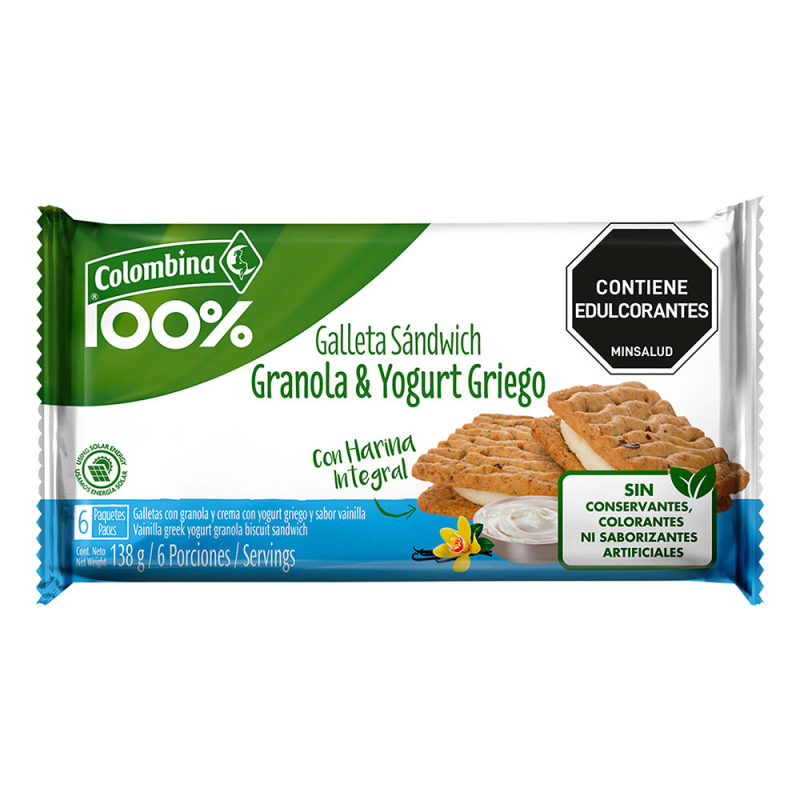 Galletas Colombina Crakenas Yogurt Griego 6 Und 23 Gr