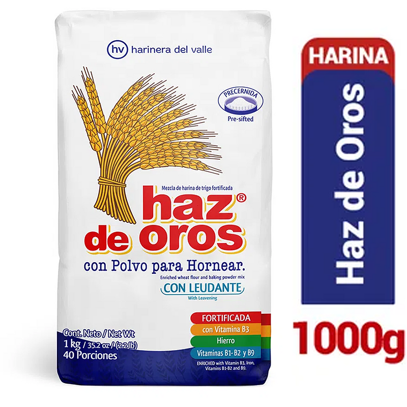 Harina De Trigo Haz De Oro Con Polvo Para Hornear 1000