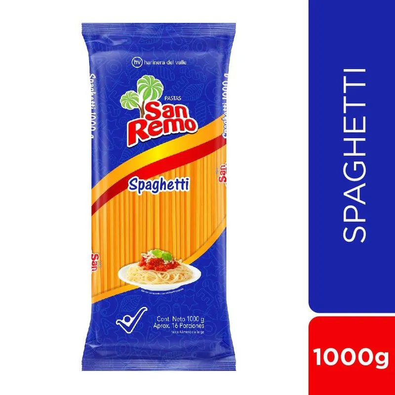 Pasta San Remo Spaguetti 1000 Gr