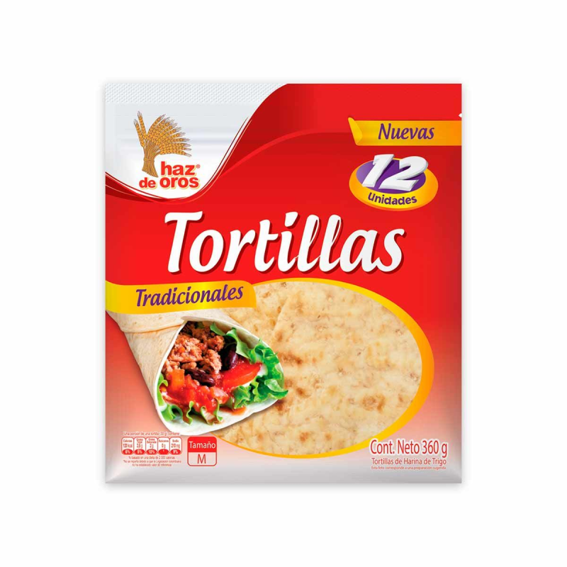 Tortillas Haz De Oro Tradicional 12 Und 360 Gr