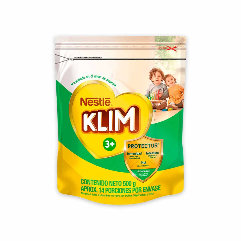 Leche En Polvo Klim Prebioticos 3+ 500 Gr