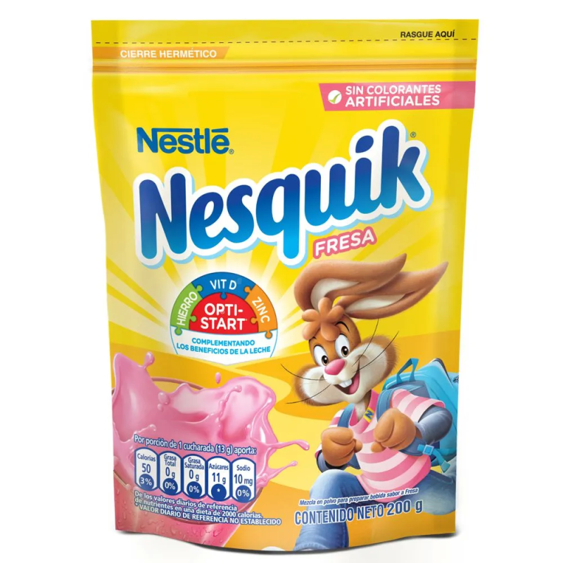 Bebida Instantanea Nesquik Fresa 200 Gr