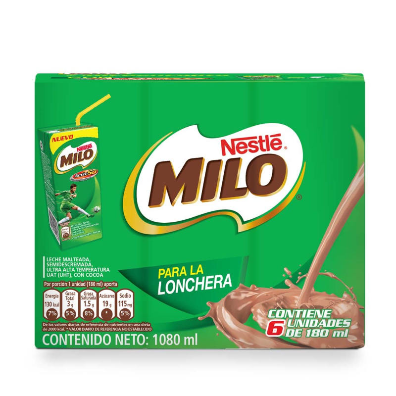 Bebida Lactea Milo 6 Und 180 Ml