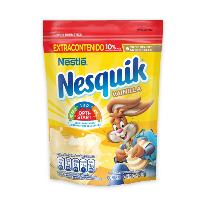 Bebida Instantanea Nesquik Vainilla Extracontenido 220 Gr
