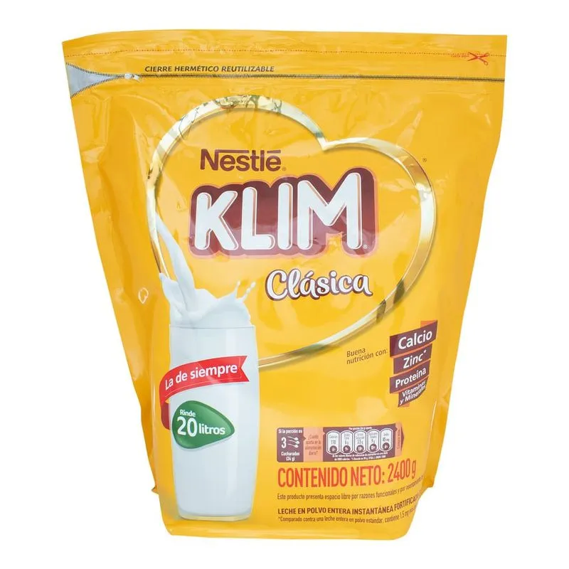 Leche En Polvo En Polvo Klim Clasica Fortificada 2400