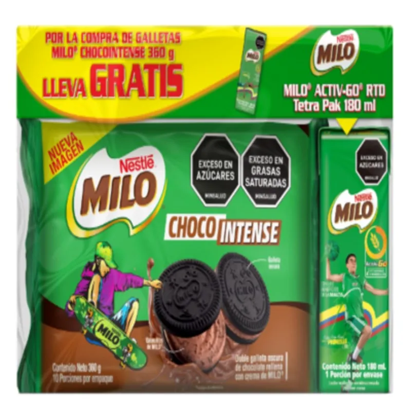 Galleta Milo Chocointenx 360g+milox180ml