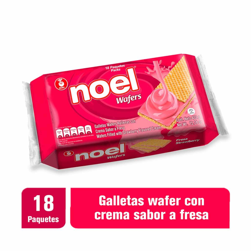 Galletas Noel Wafer Noel Fresa