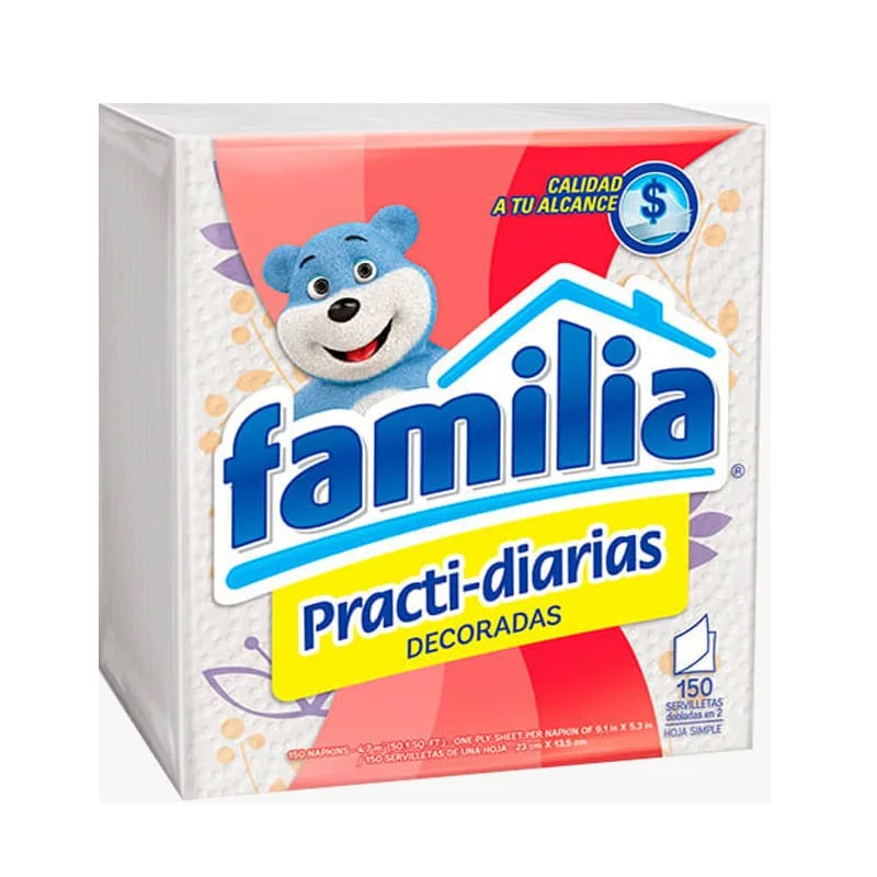 Servilleta Familia Doblada 1a1 Blanca 150 Und