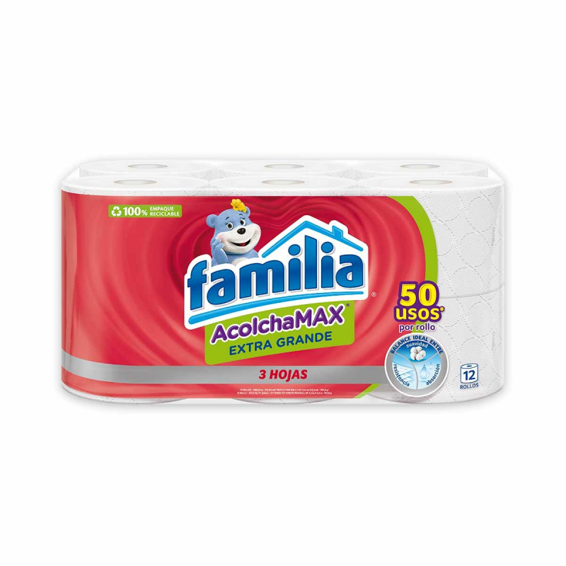 Papel Higienico Familia Acolchamax Extragrande 12 Rollos