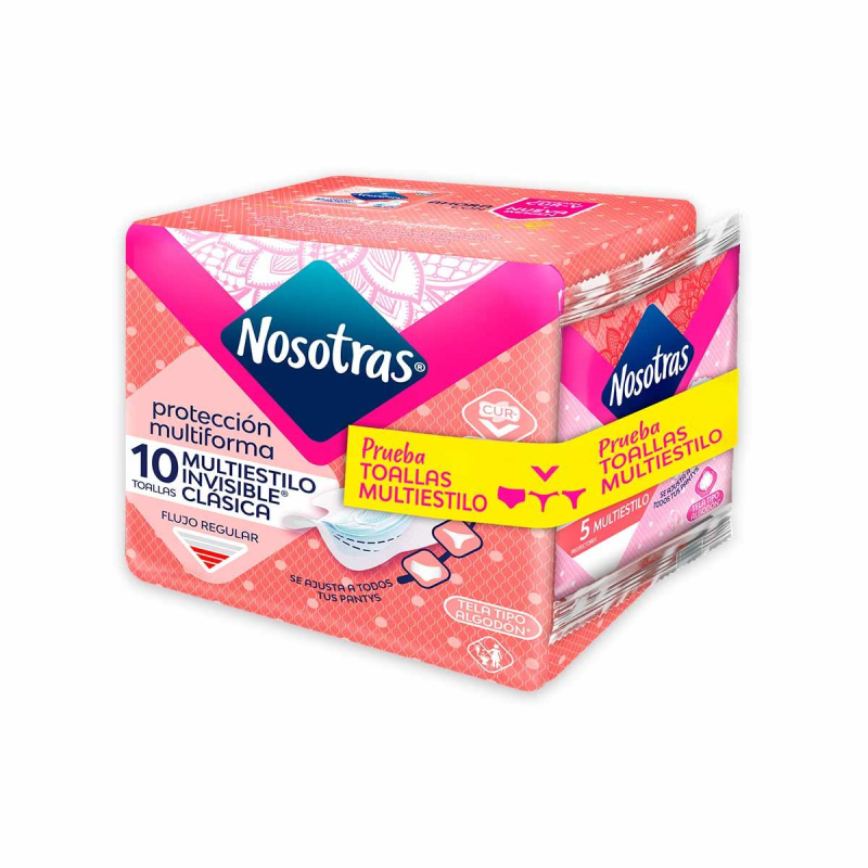 Toalla Higienica Nosotras Multiestilo 10 Rollos