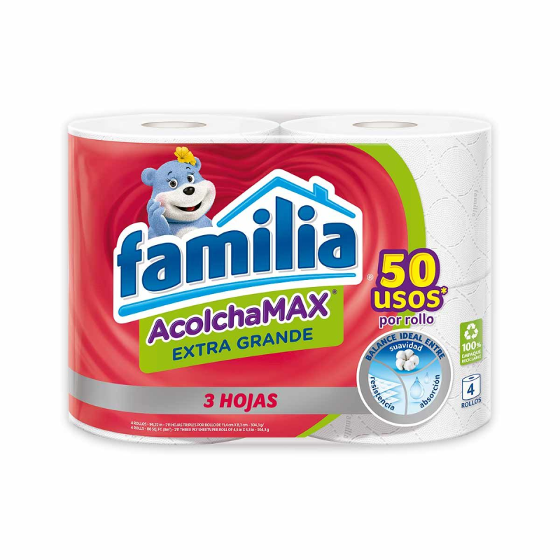 Papel Higienico Familia Acolchamax Extragrande 4 Rollos