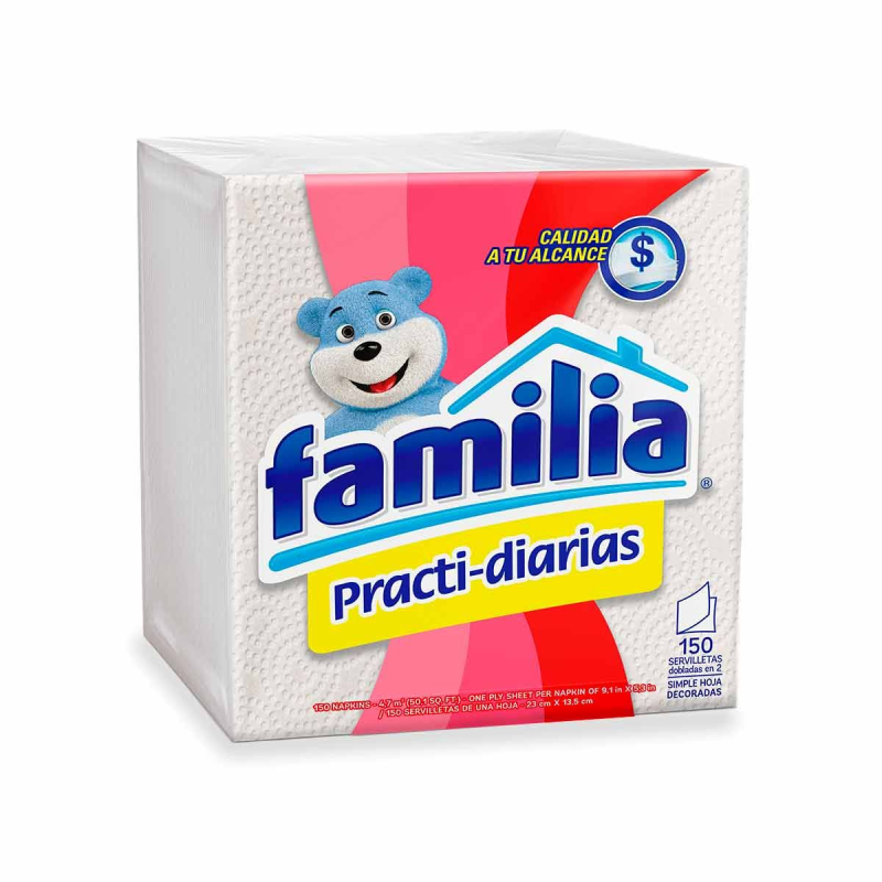 Servilleta Familia Practidiaria Blanca 150 Und