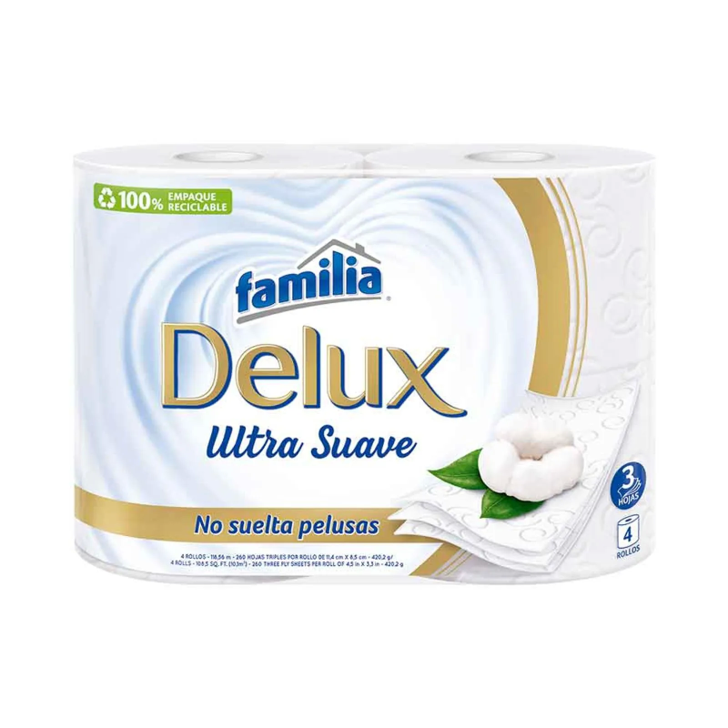 Papel Higienico Familia Delux Ultra Suave 4 Rollos