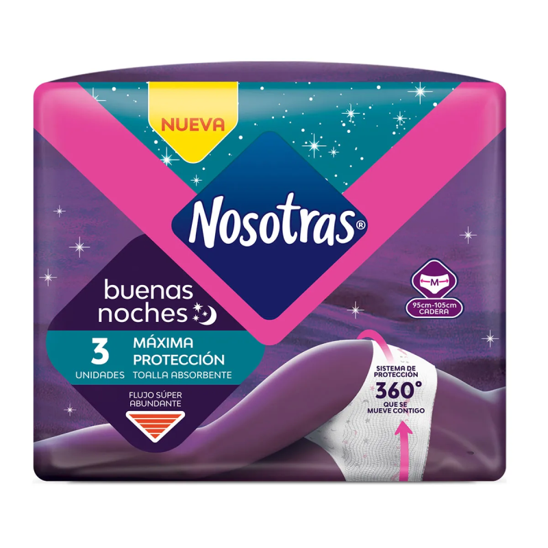 Toalla Higienica Nosotras Absorbente Talla M Paquetex3 Und