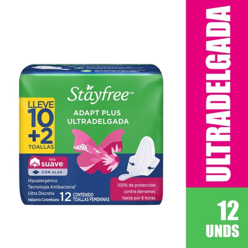 Toalla Higienica Stayfree Ultradelgada 12 Und