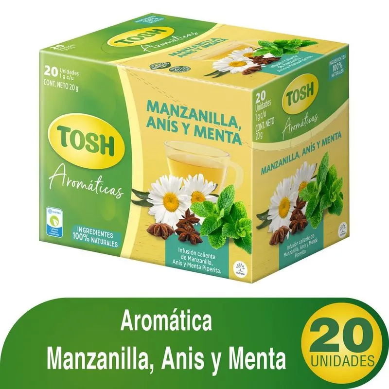 Aromatica Tosh Manzanilla Anis Menta 20 Sobres 18 Gr