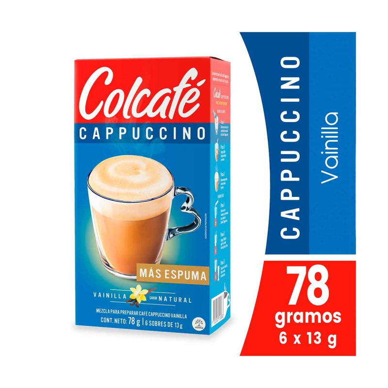 Cappuccino Colcafe Vainilla Ntural 6 Sobres 78 Gr