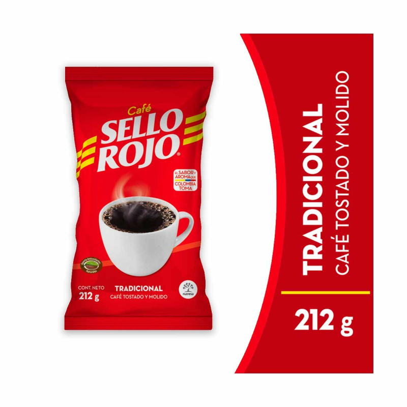 Cafe Sello Rojo Tradicional Tostado 212 Gr