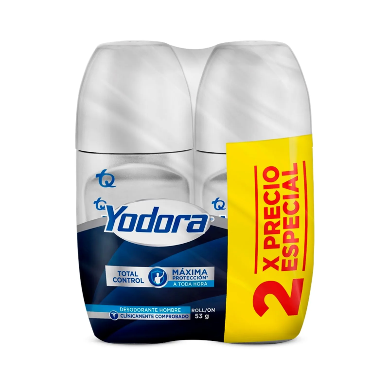 Desodorante Yodora Mini Rol On Total Control 2 Und 53 Gr