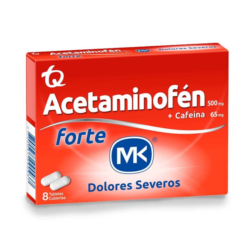 Acetaminofen Mk Forte 8 Tabletas 500 Gr