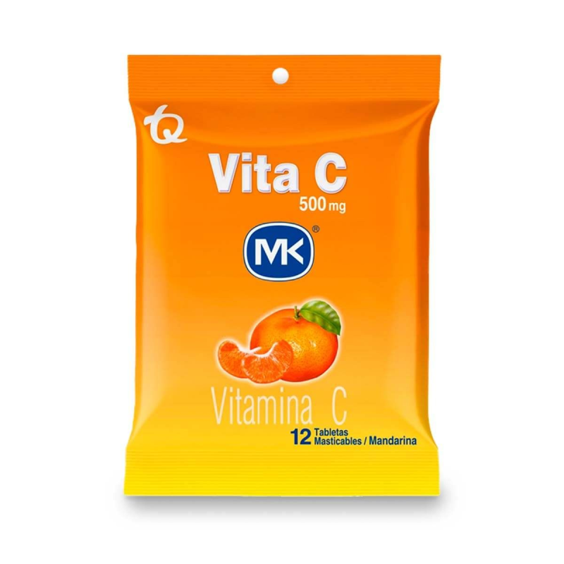 Vitamina C C Mk Mandarina Tablas Masticable Bobres 12 Tabletas