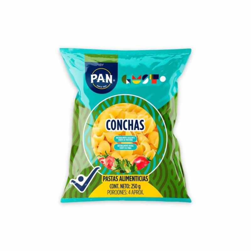 Conchas Pasta P.a.n. Gust 250g