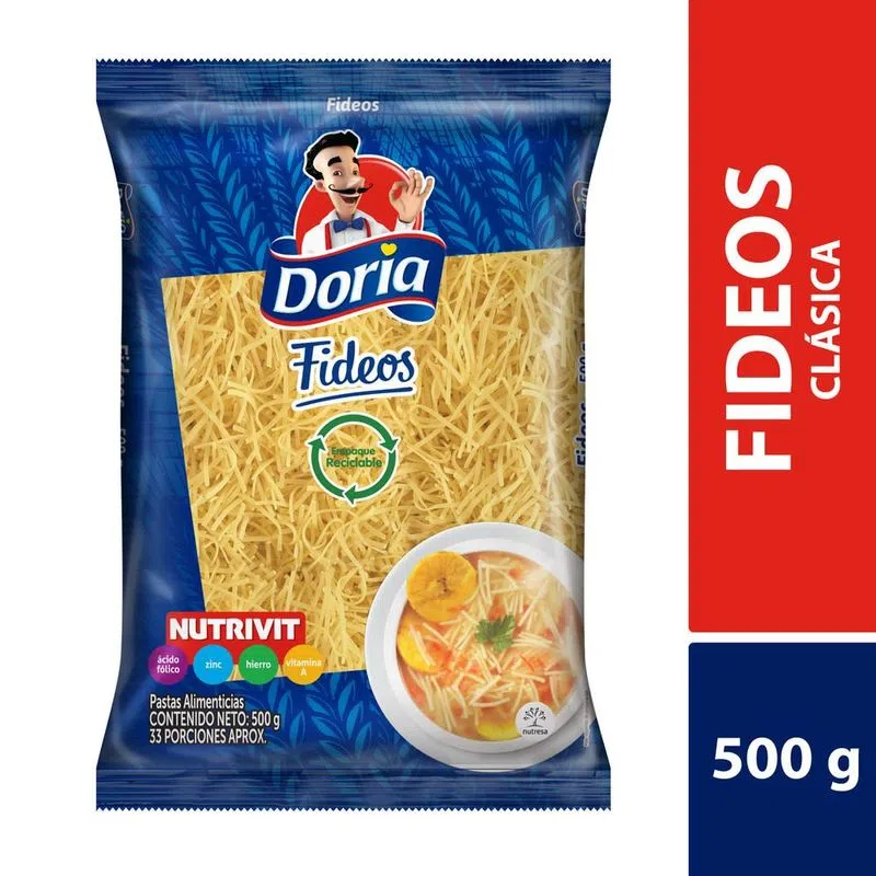 Pasta Doria Fideos 500 Gr
