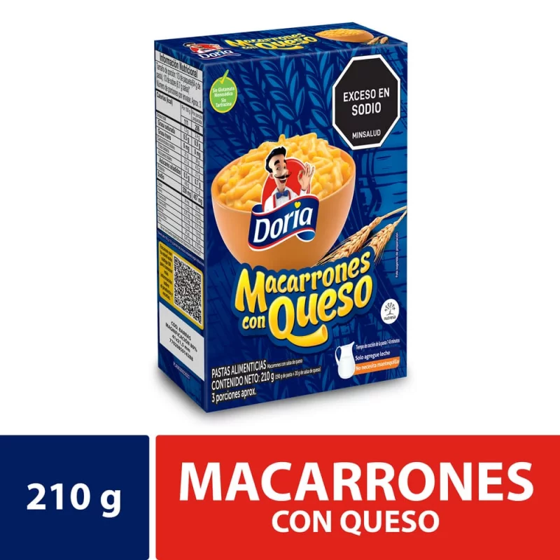 Pasta Macarrones Con Queso Doria X 210g
